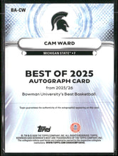 2026-26 Bowman U Best of 2025 Gold Auto #/50 Cam Ward #BA-CW