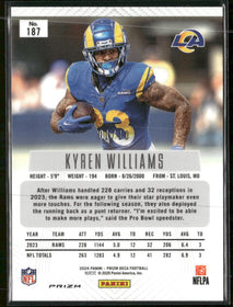 2024 Panini Prizm Deca Gold Prizms Kyren Williams #/10 #187