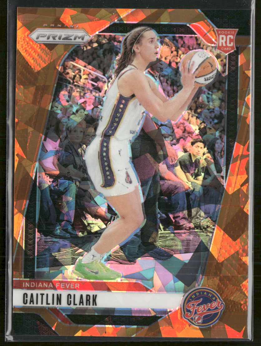 2024 Panini Prizm WNBA Ice Orange Prizms Caitlin Clark Rookie #22