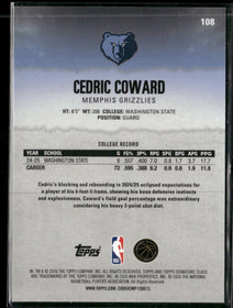 2025-26 Topps Signature Class Purple Cedric Coward Rookie #/100 #108