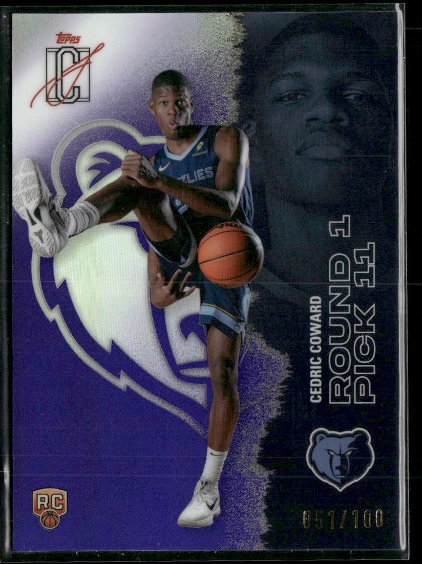 2025-26 Topps Signature Class Purple Cedric Coward Rookie #/100 #108