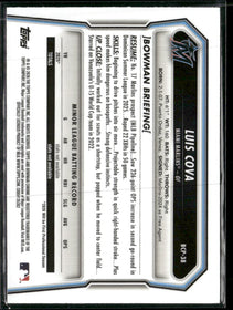 2026 Bowman Chrome Prospects Reptilian Blue Refractor Luis Cova #/150 #BCP-38