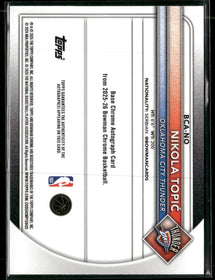 2025-26 Bowman Chrome Auto Gold Mojo Refractor #/50 Nikola Topić #BCA-NO