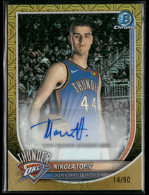 2025-26 Bowman Chrome Auto Gold Mojo Refractor #/50 Nikola Topić #BCA-NO
