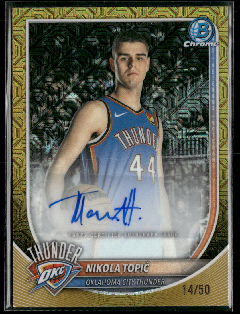 2025-26 Bowman Chrome Auto Gold Mojo Refractor #/50 Nikola Topić #BCA-NO