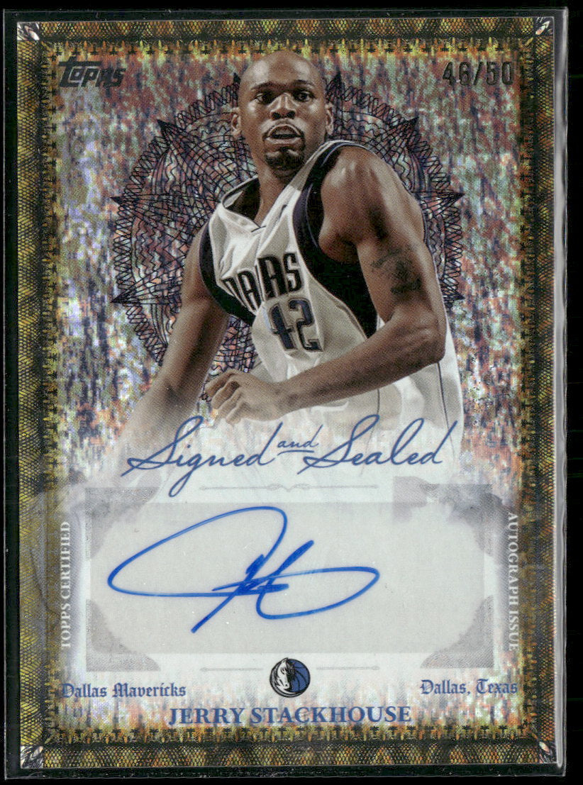 2025-26 Topps Signed & Sealed Gold Holo Foil Jerry Stackhouse #/50 Auto #BSI-JS
