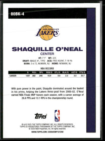 2025-26 Topps 1980-81 Basketball Gold Holo Foil Shaquille O'Neal #/50 #80BK-4