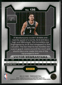 2023-24 Panini Prizm Victor Wembanyama Rookie #136