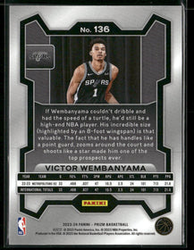 2023-24 Panini Prizm Victor Wembanyama Rookie #136