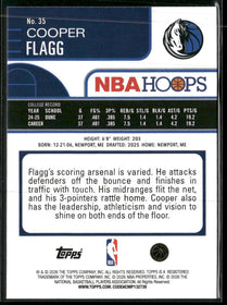 2025-26 Hoops Orange Hoops Cooper Flagg Rookie #35
