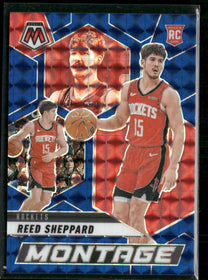 2024-25 Panini Mosaic Montage Mosaic Blue Reed Sheppard #/199 #16
