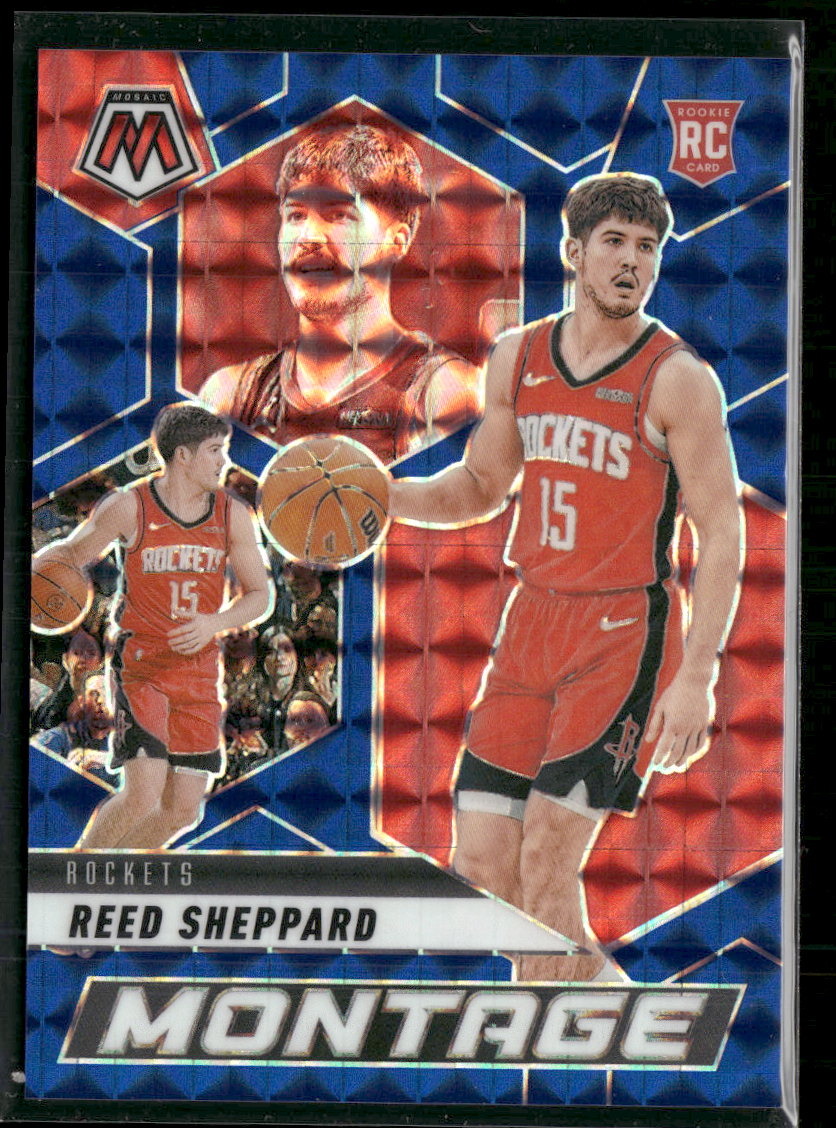 2024-25 Panini Mosaic Montage Mosaic Blue Reed Sheppard #/199 #16