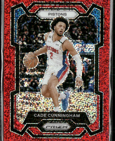 2023-24 Panini Prizm Prizms Red Sparkle Cade Cunningham #11