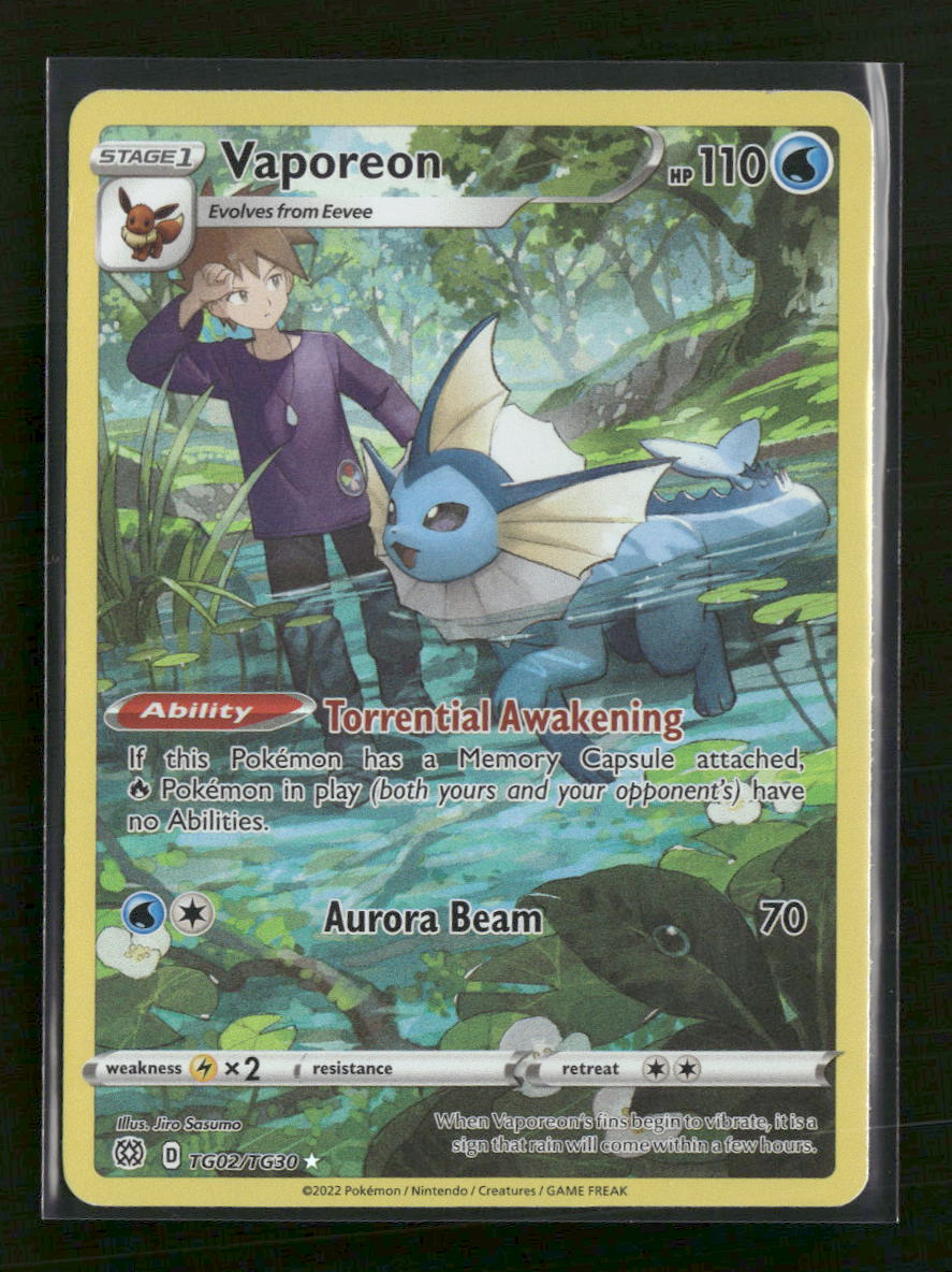 SWSH09: Brilliant Stars Trainer Gallery Vaporeon #TG02/TG30