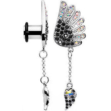 0G Aurora Black Gem Arial Angel Wings Dangle Plug Set