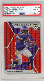 2020 Panini Mosaic Red Mosaic Justin Jefferson 10 PSA #270