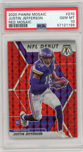 2020 Panini Mosaic Red Mosaic Justin Jefferson 10 PSA #270