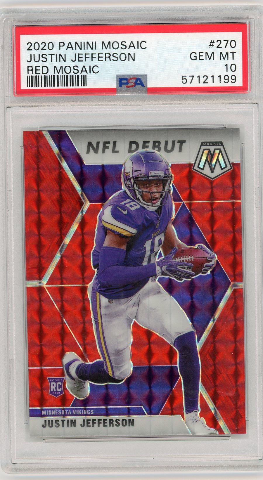 2020 Panini Mosaic Red Mosaic Justin Jefferson 10 PSA #270