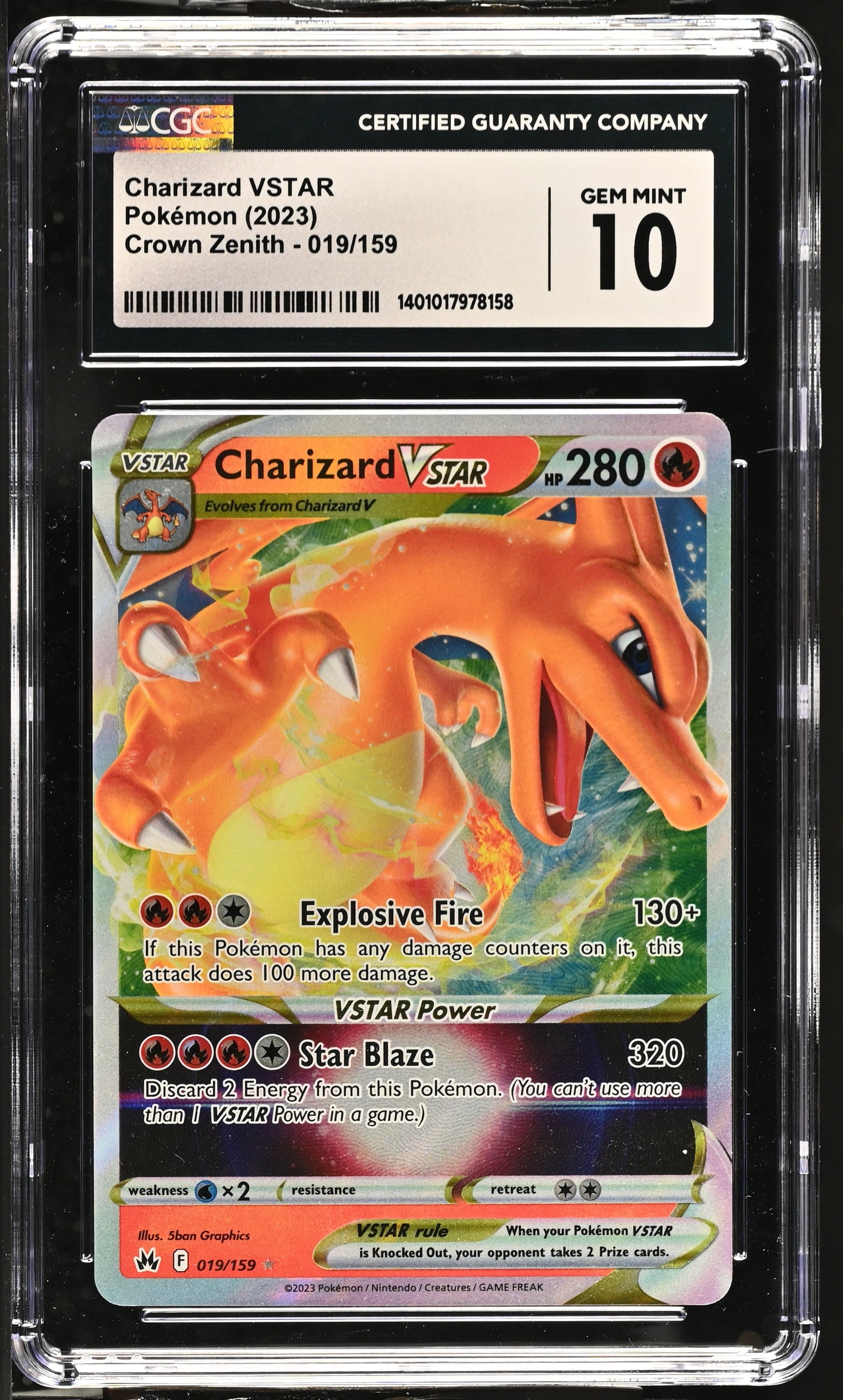 2023 Crown Zenith Charizard VSTAR 10 CGC #019/159