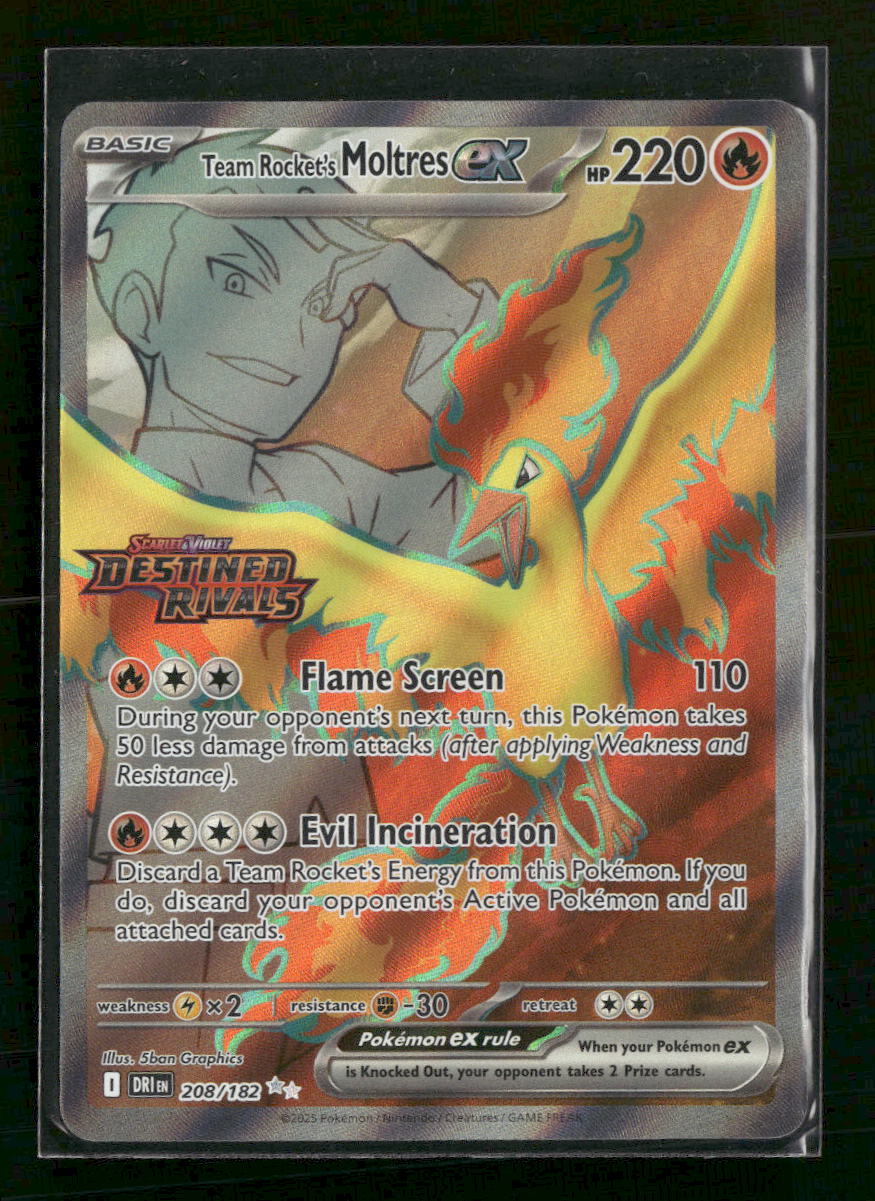 Team Rocket's Moltres ex (Destined Rivals Stamp) #208/182
