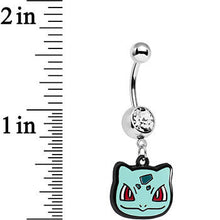 Officially Licensed Pokemon Clear Gem Bulbasaur Dangle Belly Ring