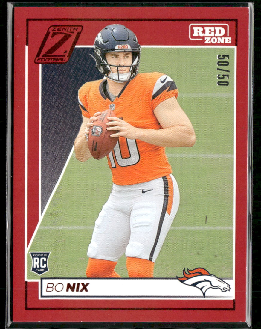 2024 Panini Zenith Red Zone Red Bo Nix Rookie #/50 #109