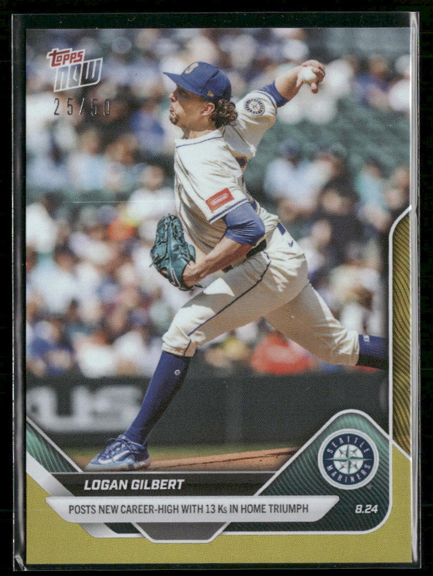 2025 Topps Now Gold Foil Logan Gilbert #/50 #605