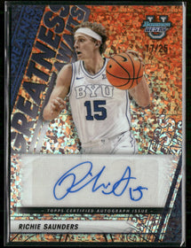 2025-26 Bowman U Best Greatness Awaits Orange Auto #/25 Richie Saunders #GA-RS