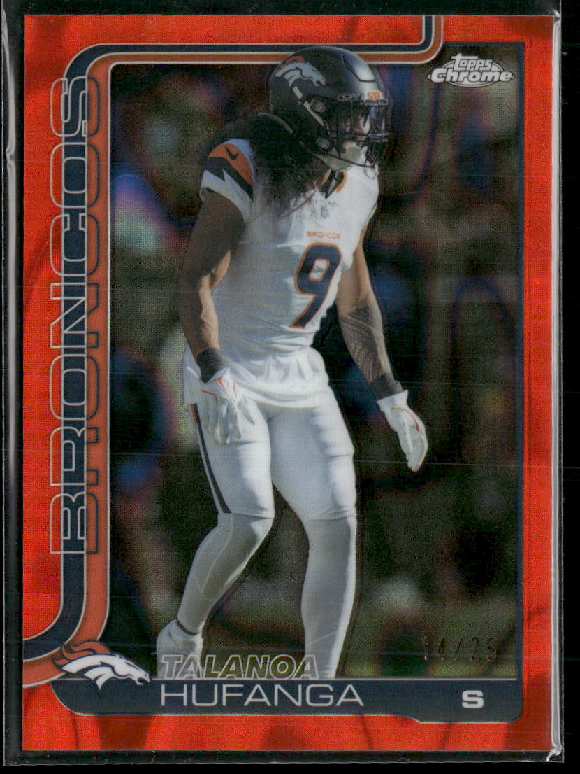 2025 Topps Chrome Orange Lava Refractor Talanoa Hufanga #94