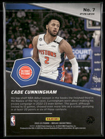2022-23 Panini Mosaic Breakaway Mosaic White Cade Cunningham #/25 #7
