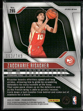 2024-25 Panini Prizm Prizms Purple Ice Zaccharie Risacher #/149 #265
