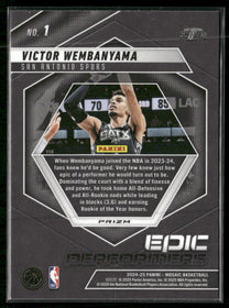 2024-25 Panini Mosaic Epic Performers Mosaic Victor Wembanyama #1