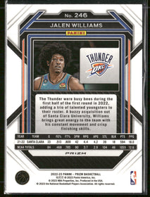 2022-23 Panini Prizm Prizms Red Ice Jalen Williams #246