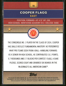 2024 Topps Chrome McDonald's All-American Cooper Flagg #78