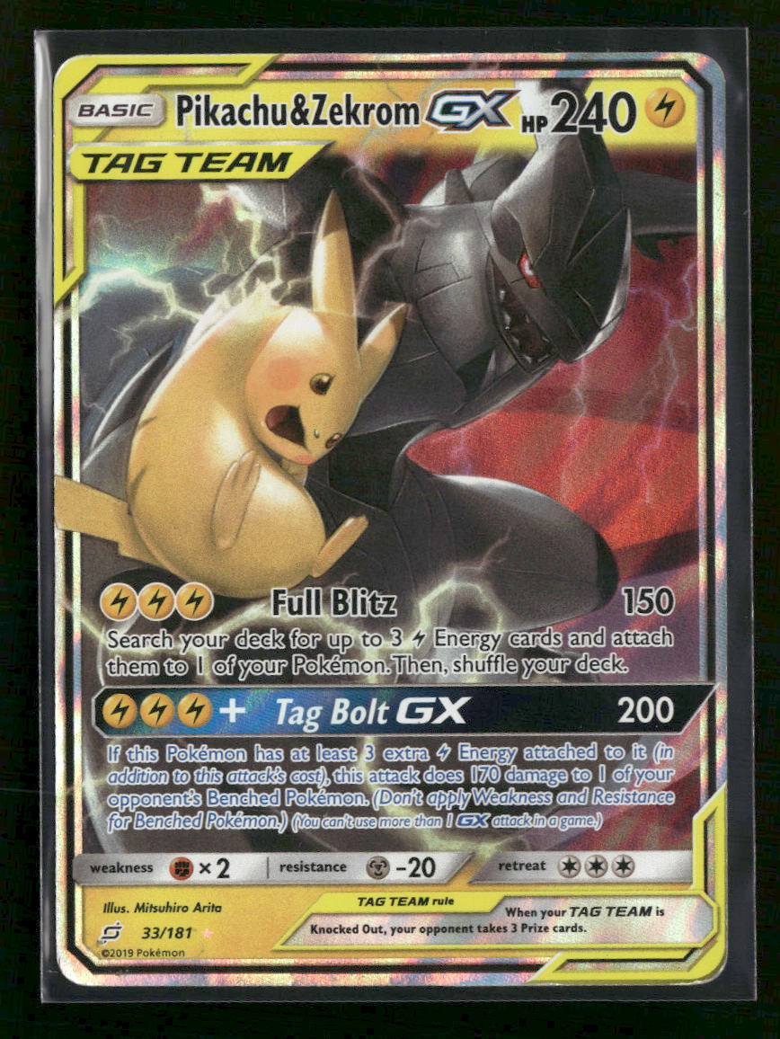 SM - Team Up Pikachu & Zekrom GX #33/181 *Damaged*