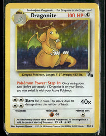 Fossil Dragonite (4) #04/62 Damaged