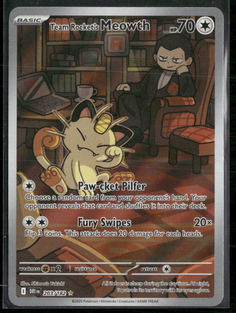 SV10: Destined Rivals Team Rocket's Meowth #203/182