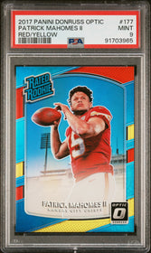 2017 Panini Donruss Optic Red/Yellow Patrick Mahomes Ii 9 PSA #177