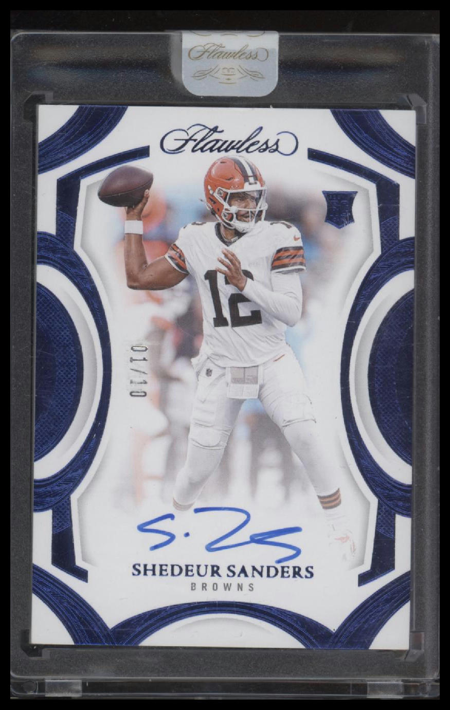 2025 Panini Flawless Rookie Frame Signatures Sapphire Shedeur Sanders #/10