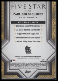 2023 Topps Five Star Autographs Paul Goldschmidt Auto #FSA-PGO