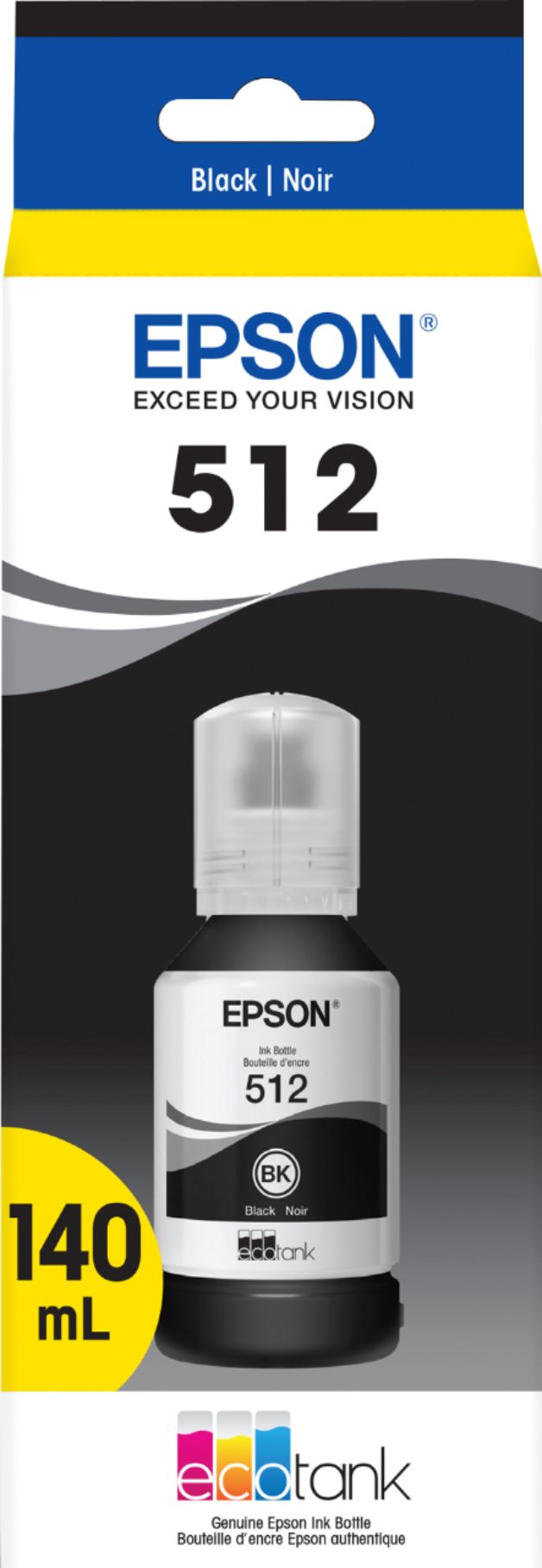 New, Pre-Owned - Epson 512 EcoTank Black Ink Bottle,T512020-S