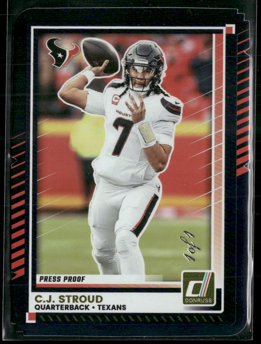 2025 Donruss Press Proofs Black Die Cut C.J. Stroud #/1 #237