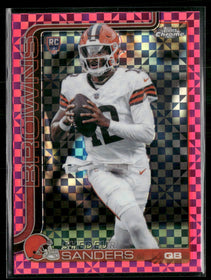 2025 Topps Chrome Hot Pink X-Fractor Shedeur Sanders Rookie #315