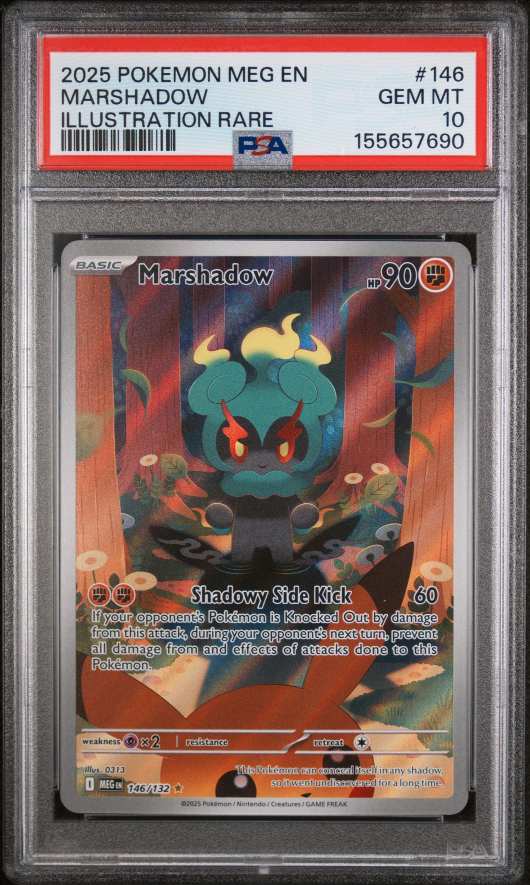 2025 Pokemon Meg En-Mega Evolution Illustration Rare Marshadow 10 PSA #146