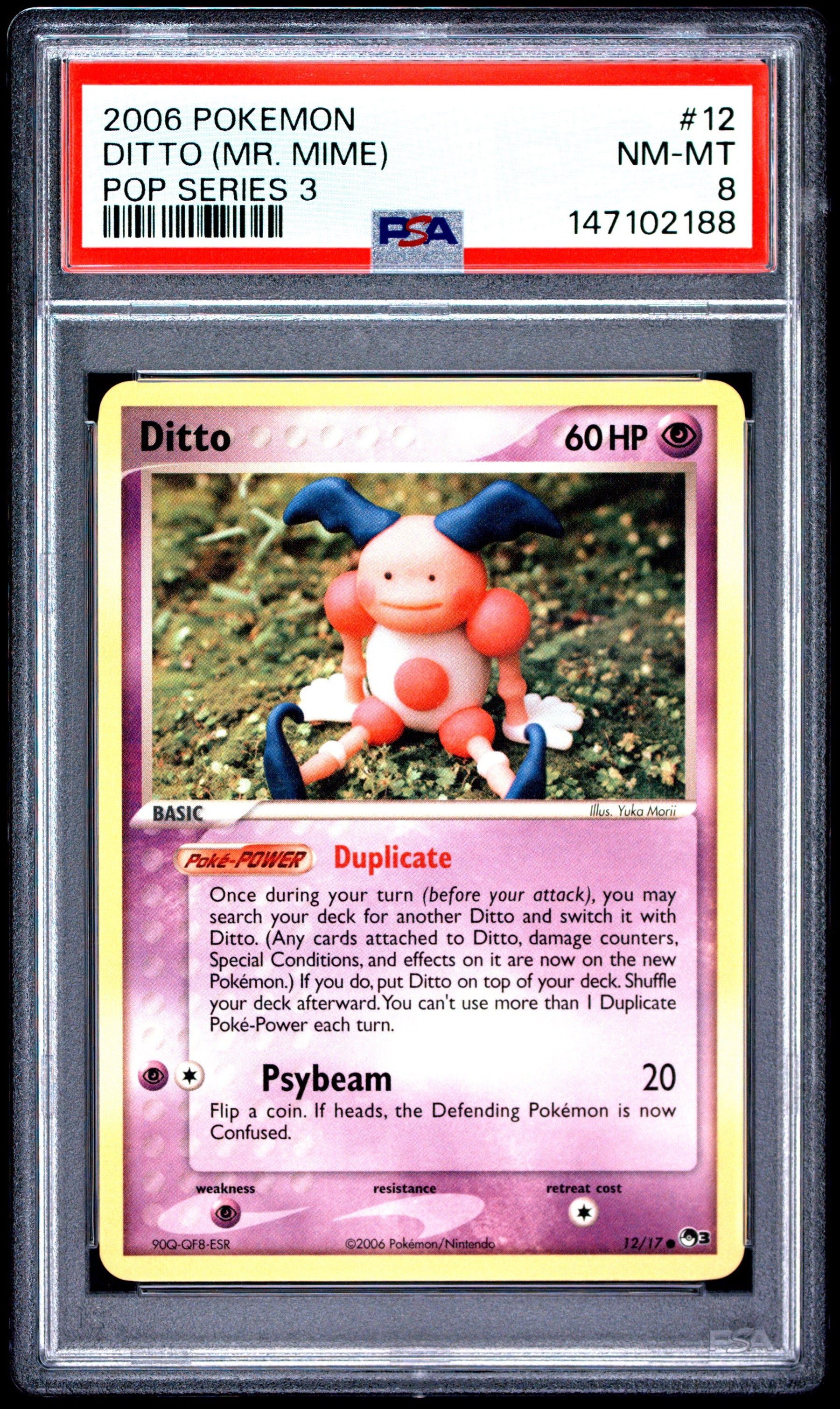 2006 Pokemon Pop Series 3 Pop Series 3 Ditto (Mr. Mime) 8 PSA #12