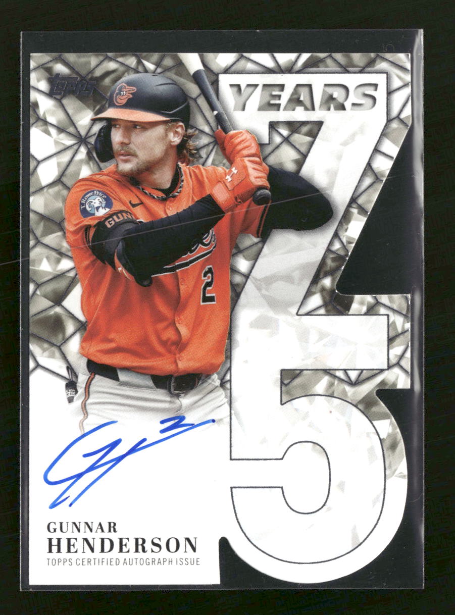 2026 Topps 75 Years of Topps Autographs Die Cut Gunnar Henderson /75 #75YA-GH