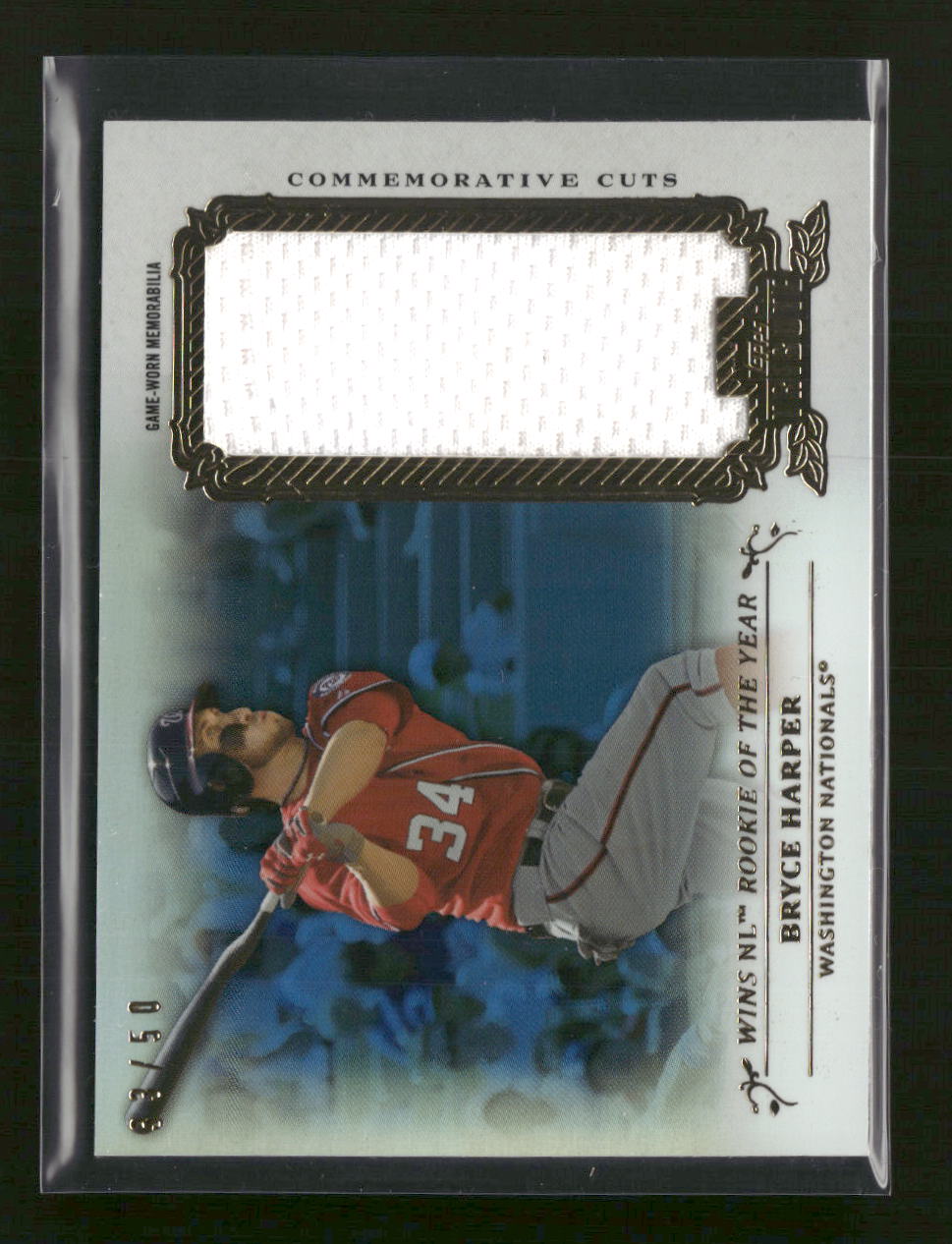 2013 Topps Tribute Commemorative Cuts Relics Blue Bryce Harper #/50 #CC-BH