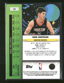 2025-26 Topps Chrome Cosmic White Hole Refractor Reed Sheppard #192