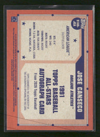 2026 Topps 1991 Topps Baseball 35th Anniversary Autographs Jose Canseco /99