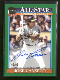 2026 Topps 1991 Topps Baseball 35th Anniversary Autographs Jose Canseco /99